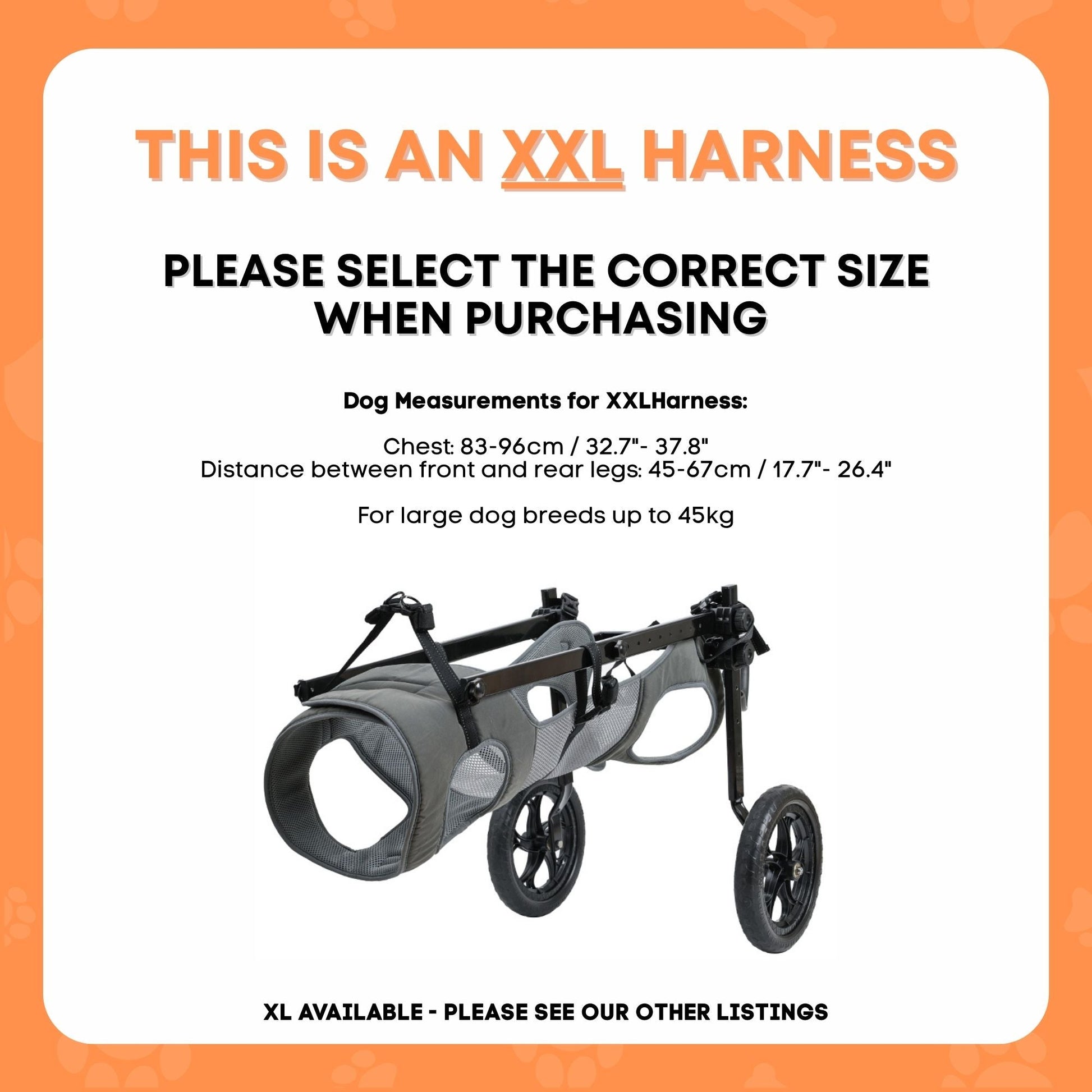 Rooster Farms Large Dog Wheelchair XXL Harness - Adjustable Back Leg Aid-1