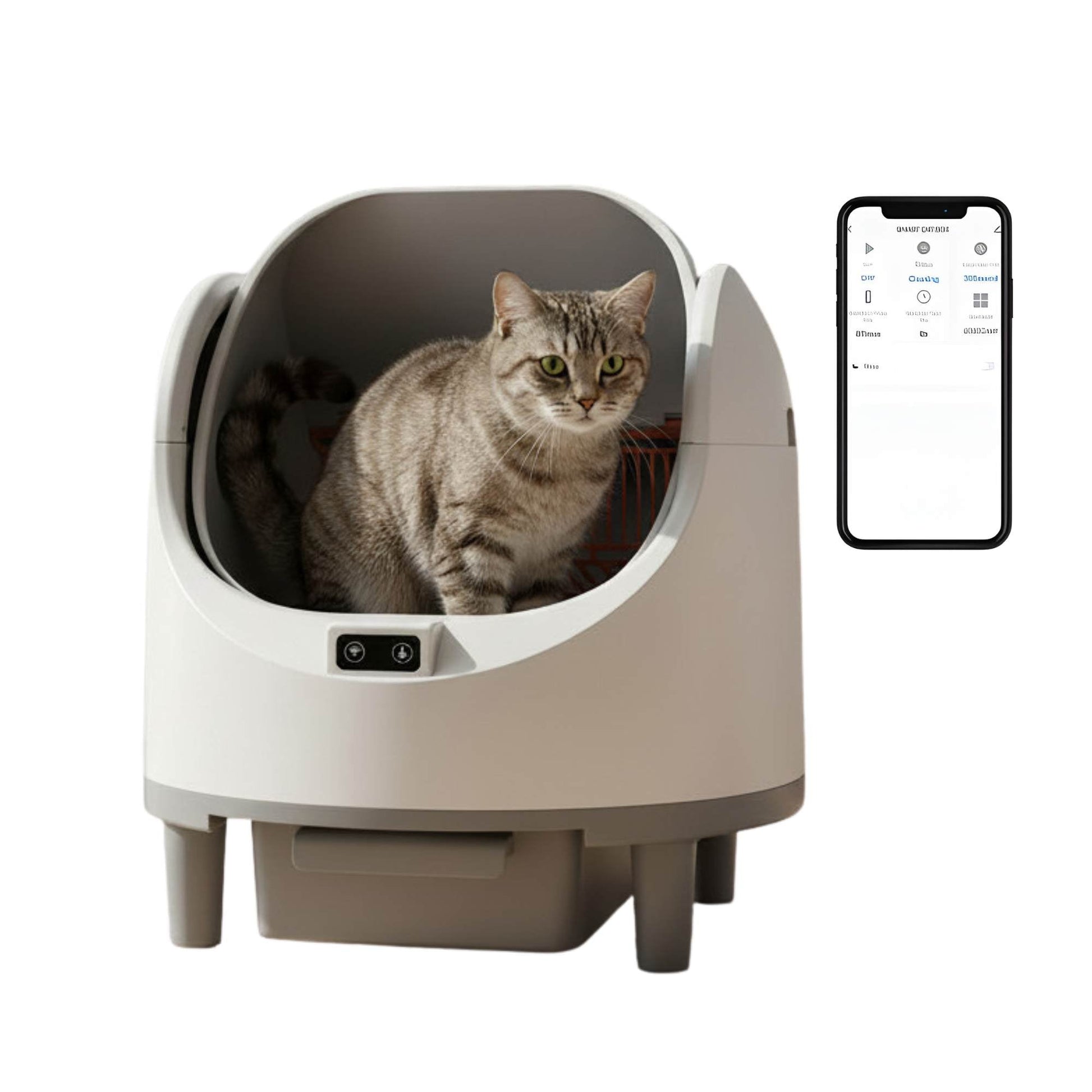 Rooster Farms Smart Cat Litter Box Automatic WiFi Self Cleaning Tray 68L-0