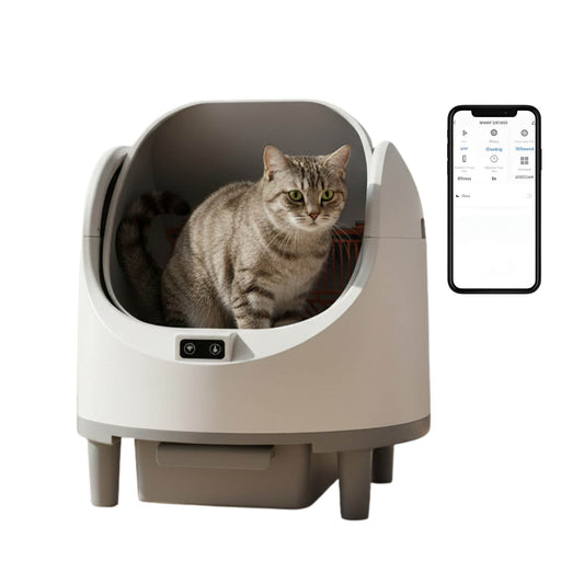 Rooster Farms Smart Cat Litter Box Automatic WiFi Self Cleaning Tray 68L-0