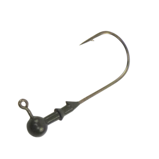 Vike 1/4 oz Round Jig Head with a Size 2/0 Hook Tungsten, 2 pack-0