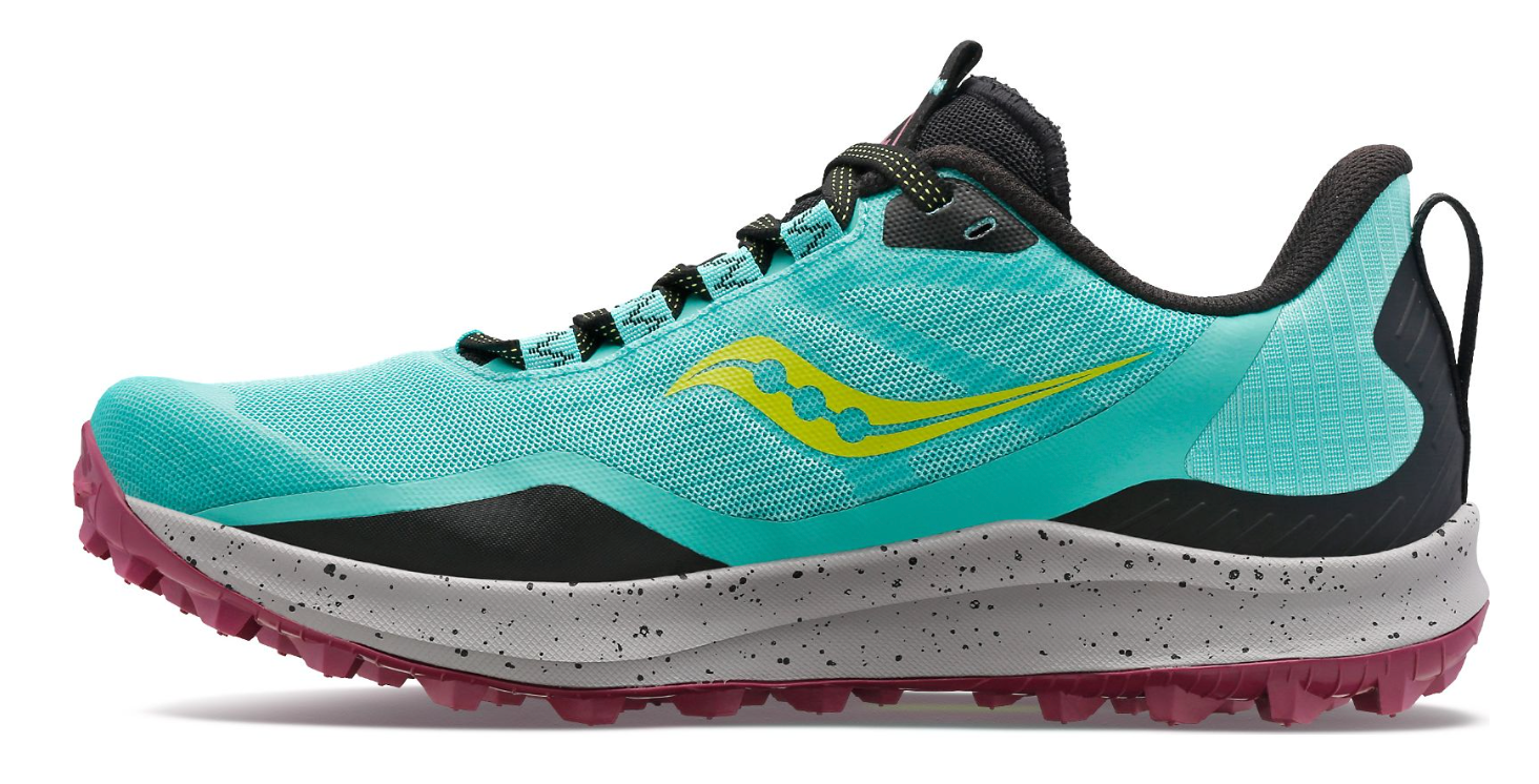 Saucony Womens Peregrine 12 Shoes Runners Sneakers Running - Cool Mint/Acid-3