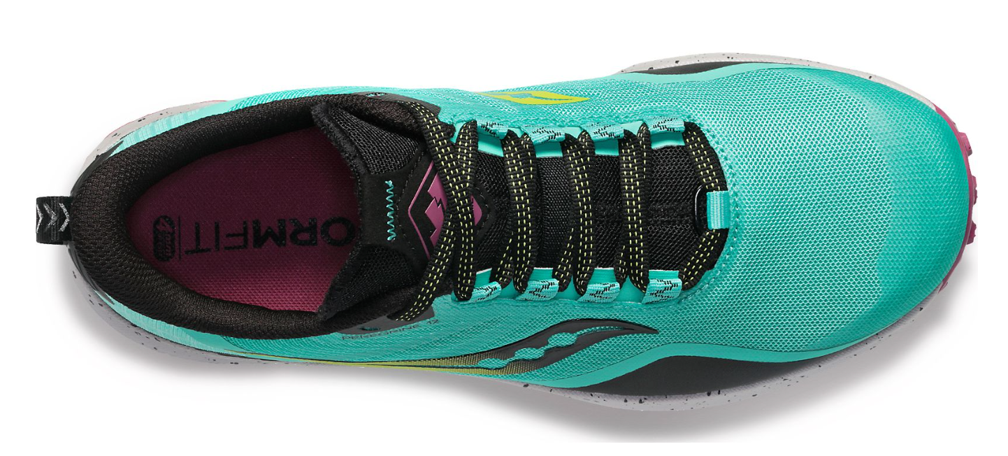 Saucony Womens Peregrine 12 Shoes Runners Sneakers Running - Cool Mint/Acid-4