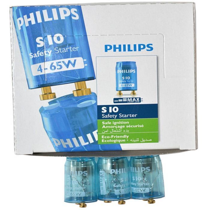 Philips S10 Safety Starters for Fluorescent Lamps Lights - 4 Boxes of 25-1