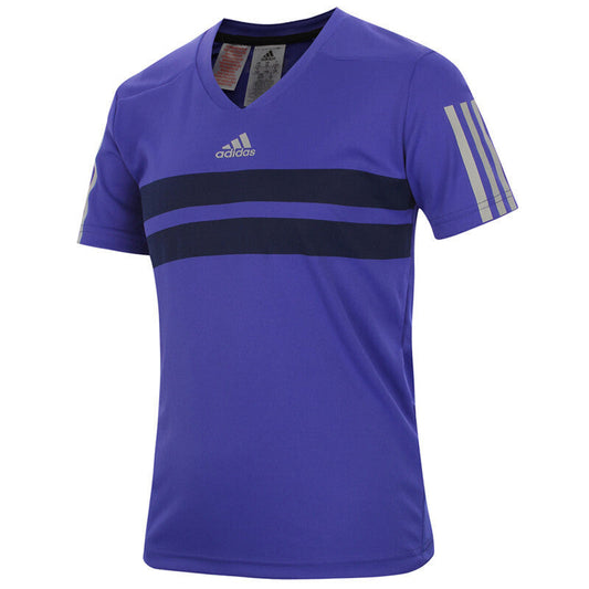 Adidas Boy's Andy Murray Barricade T-Shirt Purple V-Neck Tee Sports Athletic-0