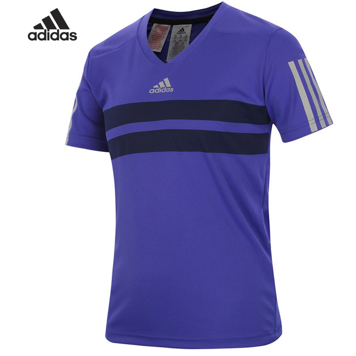 Adidas Boy's Andy Murray Barricade T-Shirt Purple V-Neck Tee Sports Athletic-1