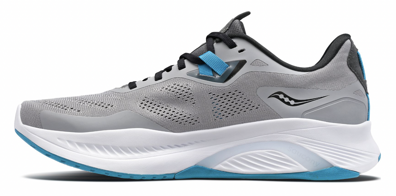 Saucony Mens Guide 15 Lightweight Running Sneaker Athletic Shoes - Alloy/Topaz-4