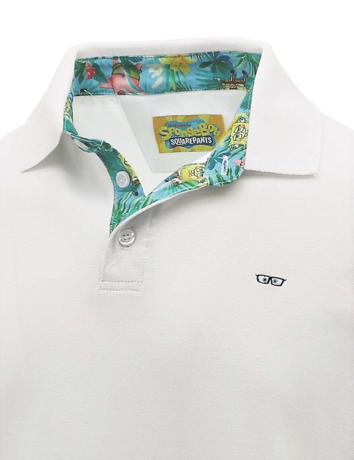 Spongebob Squarepants Mens Polo Shirt Top Hawaiian - White-3