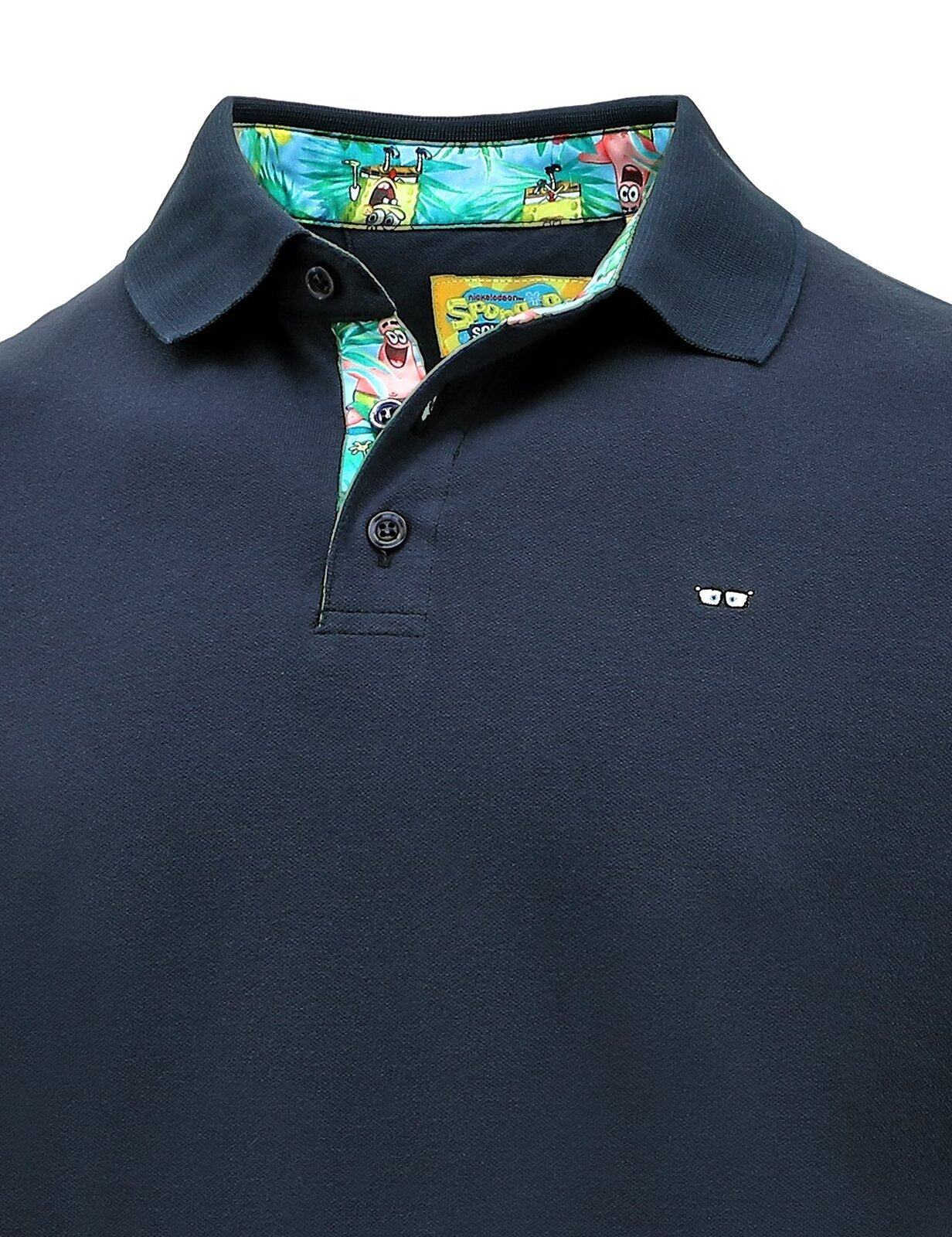 Spongebob Squarepants Mens Polo Shirt Top - Navy-3