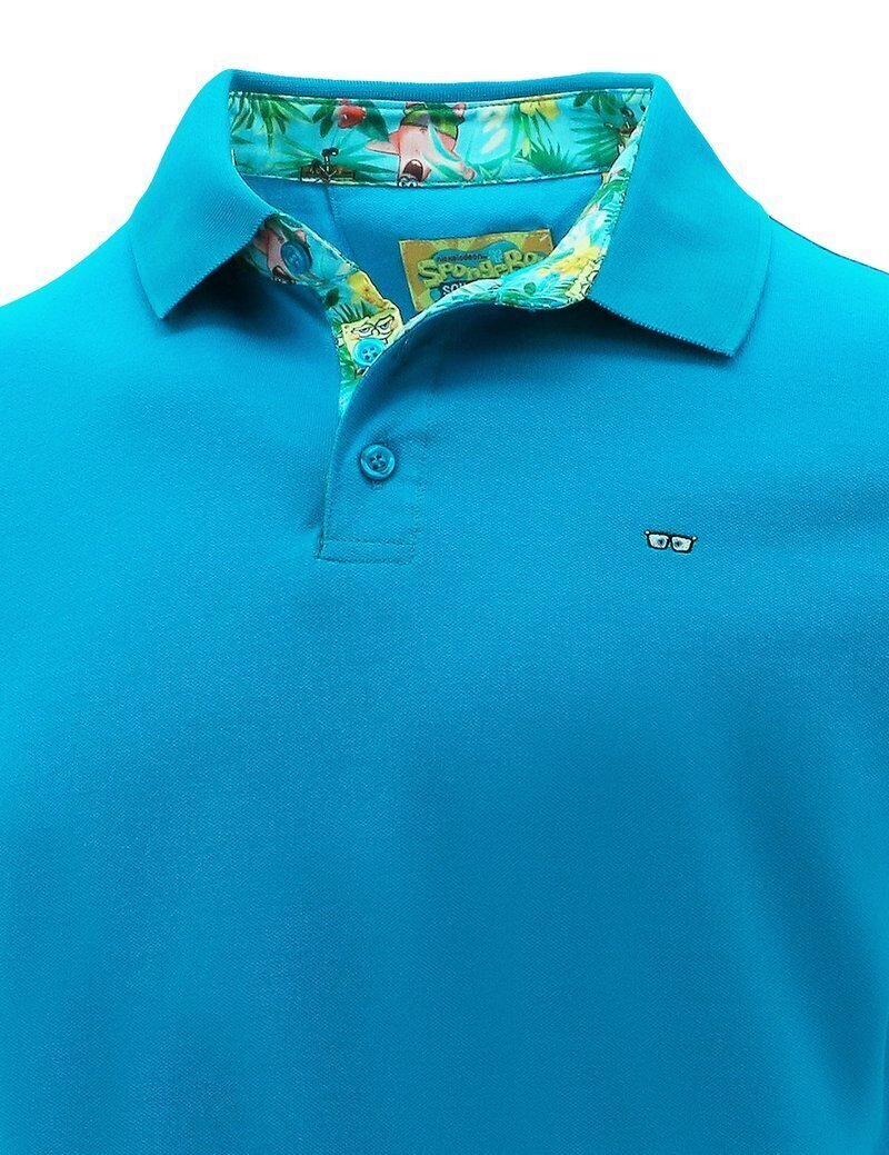 Spongebob Squarepants Mens Polo Shirt Top Hawaiian - Blue-3