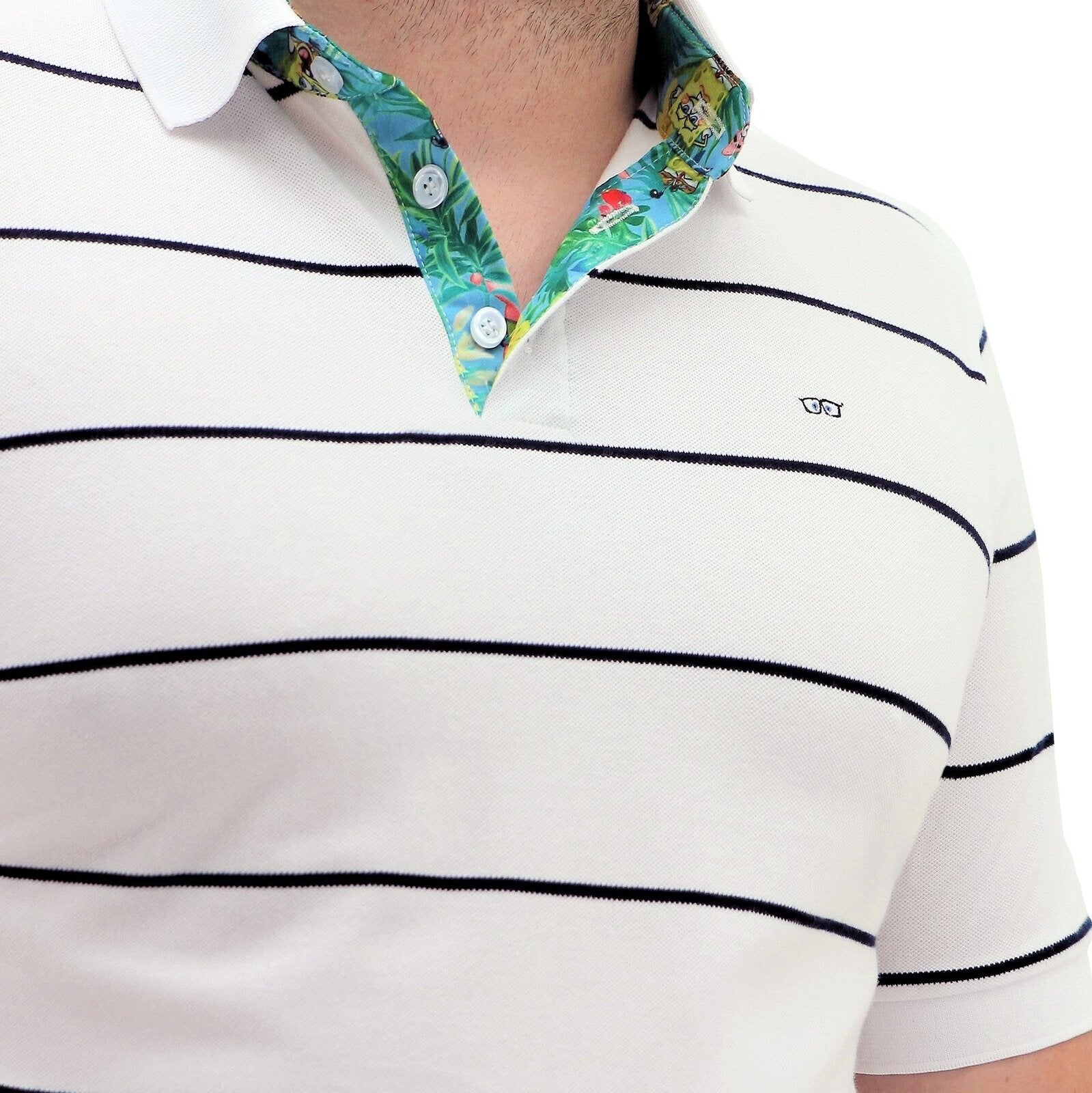 SpongeBob Squarepants Mens Polo Shirt - White Stripe-3