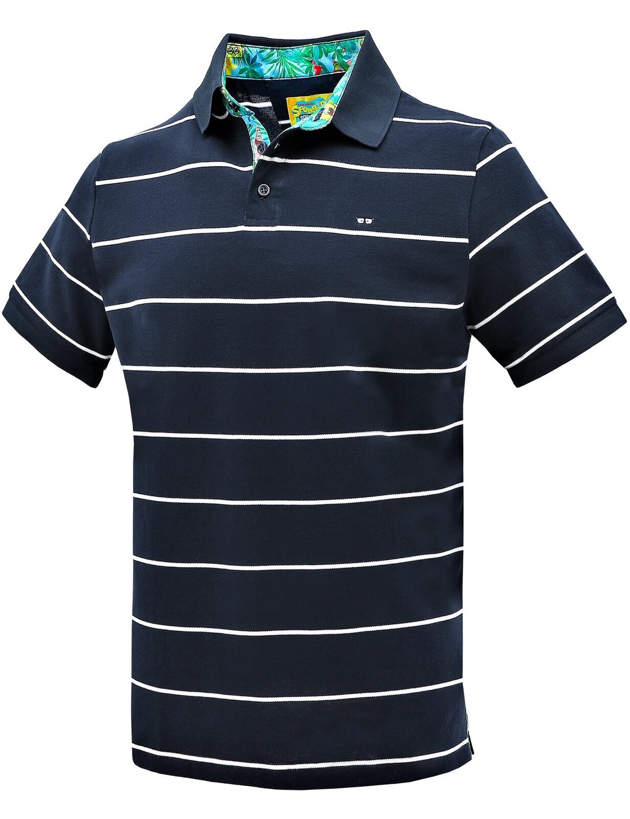 SpongeBob SquarePants Mens Polo Shirt Top Official Authentic - Navy Stripe-1