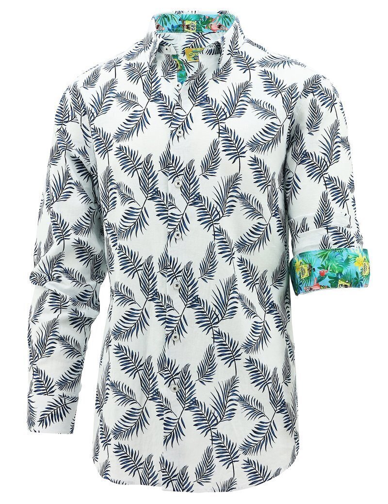 SpongeBob Squarepants Mens Long Sleeve Shirt Hawaiian - Palm Print-0
