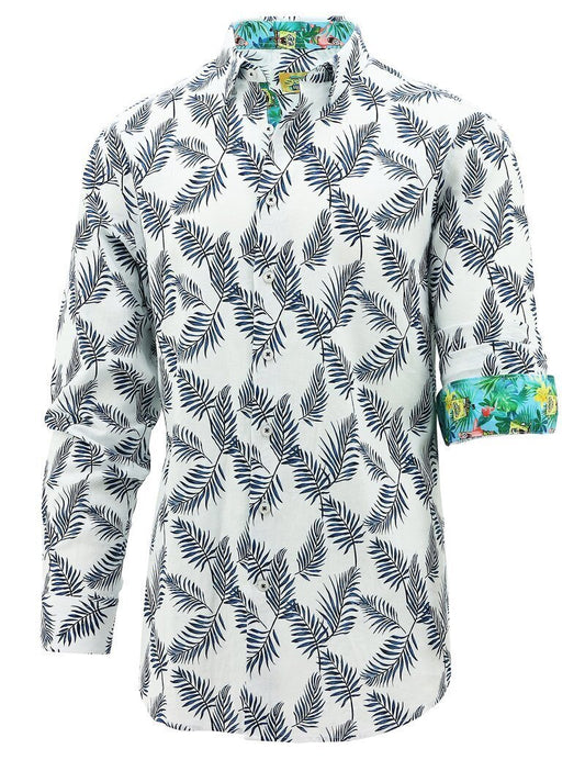 SpongeBob Squarepants Mens Long Sleeve Shirt Hawaiian - Palm Print-0