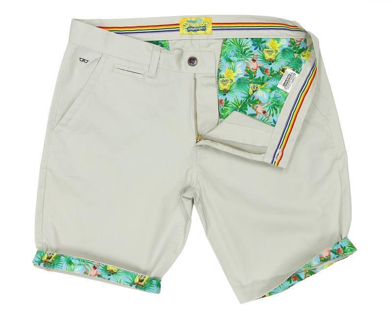 SpongeBob Squarepants Mens Hawaiian Shorts Summer - Grey-0