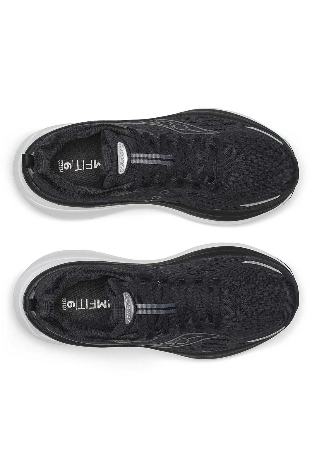 Saucony Mens Hurricane 25 (Wide) Sneakers Shoes Runners in Black/White