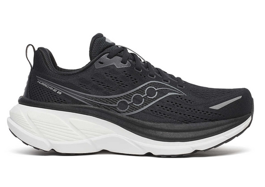 Saucony Mens Hurricane 25 (Wide) Sneakers Shoes Runners in Black/White