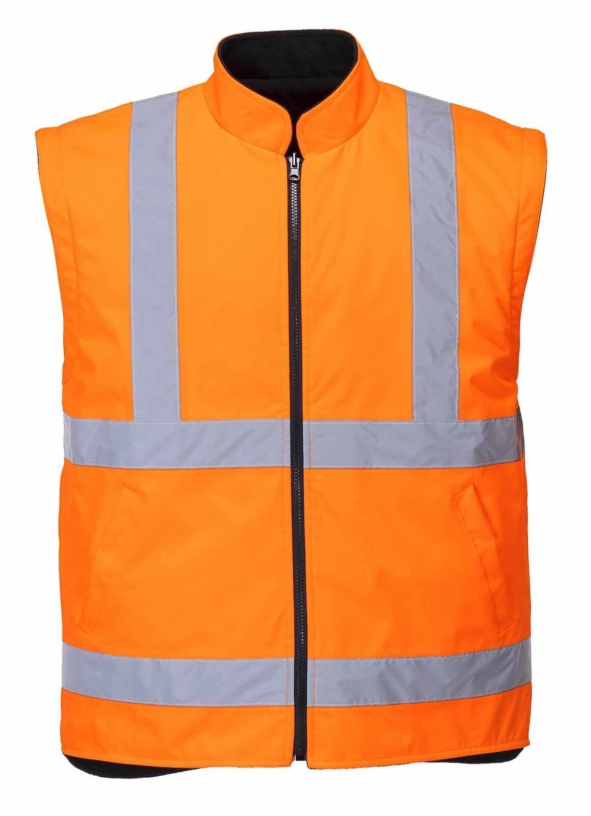 Portwest Hi-Vis Safety Workwear Waterproof Rain Jacket Coat 5-in-1 Two Tone - Orange/Navy-4