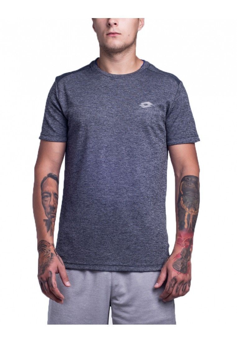 Lotto Mens Bryan V Tee Shirt PL Sports Training - Black/Blue-0