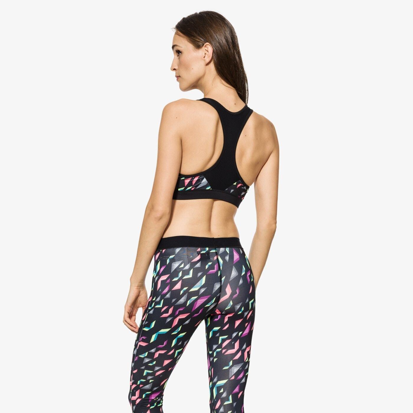 Lotto Womens Ursula V Top Bra Sports Fitness Tennis Training - Black Print-3