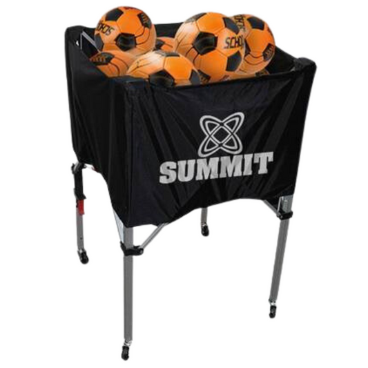 Summit Ball Carry Cart Portable Basketball Netball Rack Sports Case Kart Trolley - Black-0