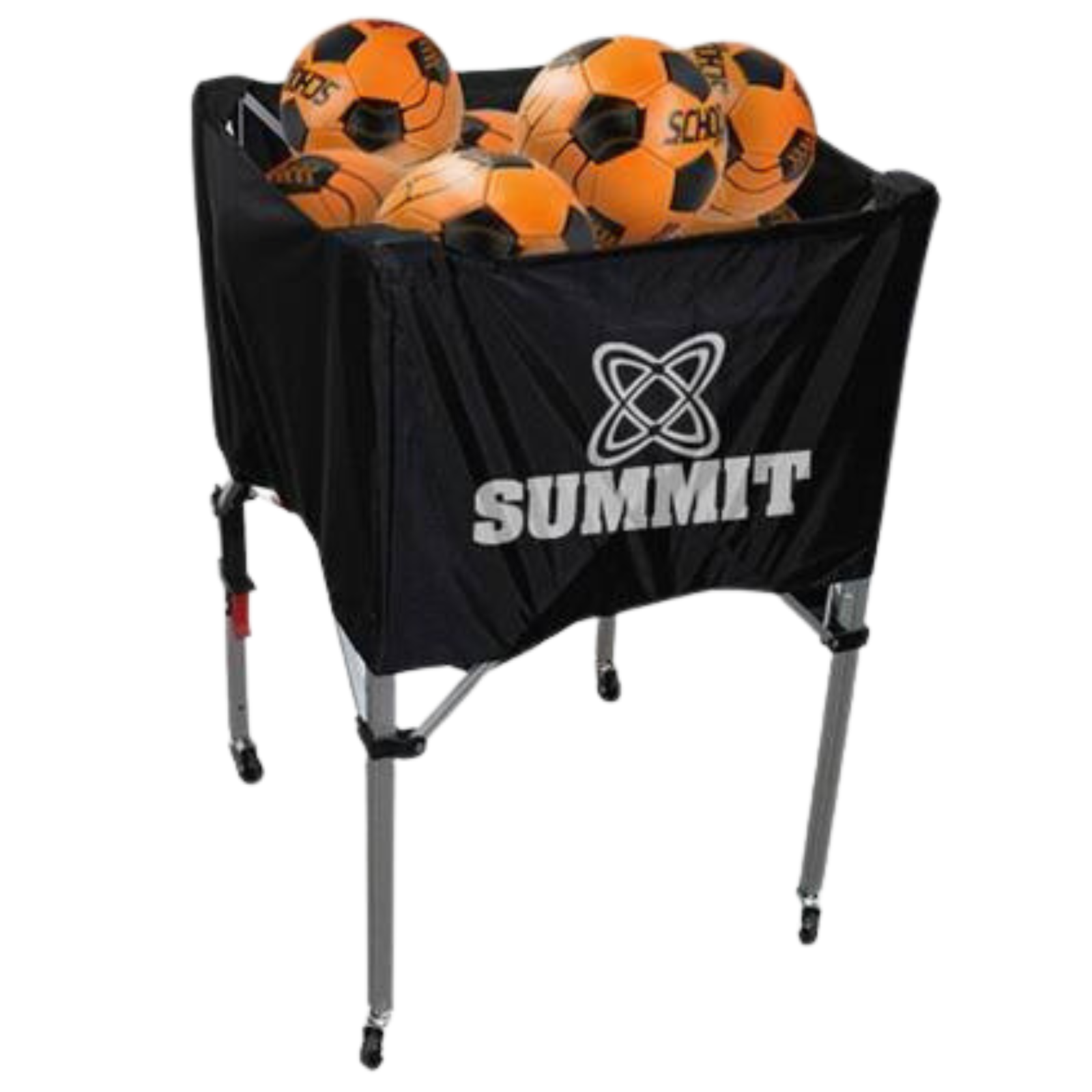 Summit Ball Carry Cart Portable Basketball Netball Rack Sports Case Kart Trolley - Black-1
