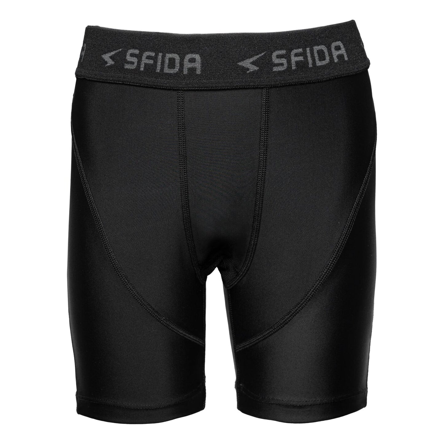 Sfida Boys Compression Half Shorts - Black (Sports Base Layer For Childrens/Kids)-0
