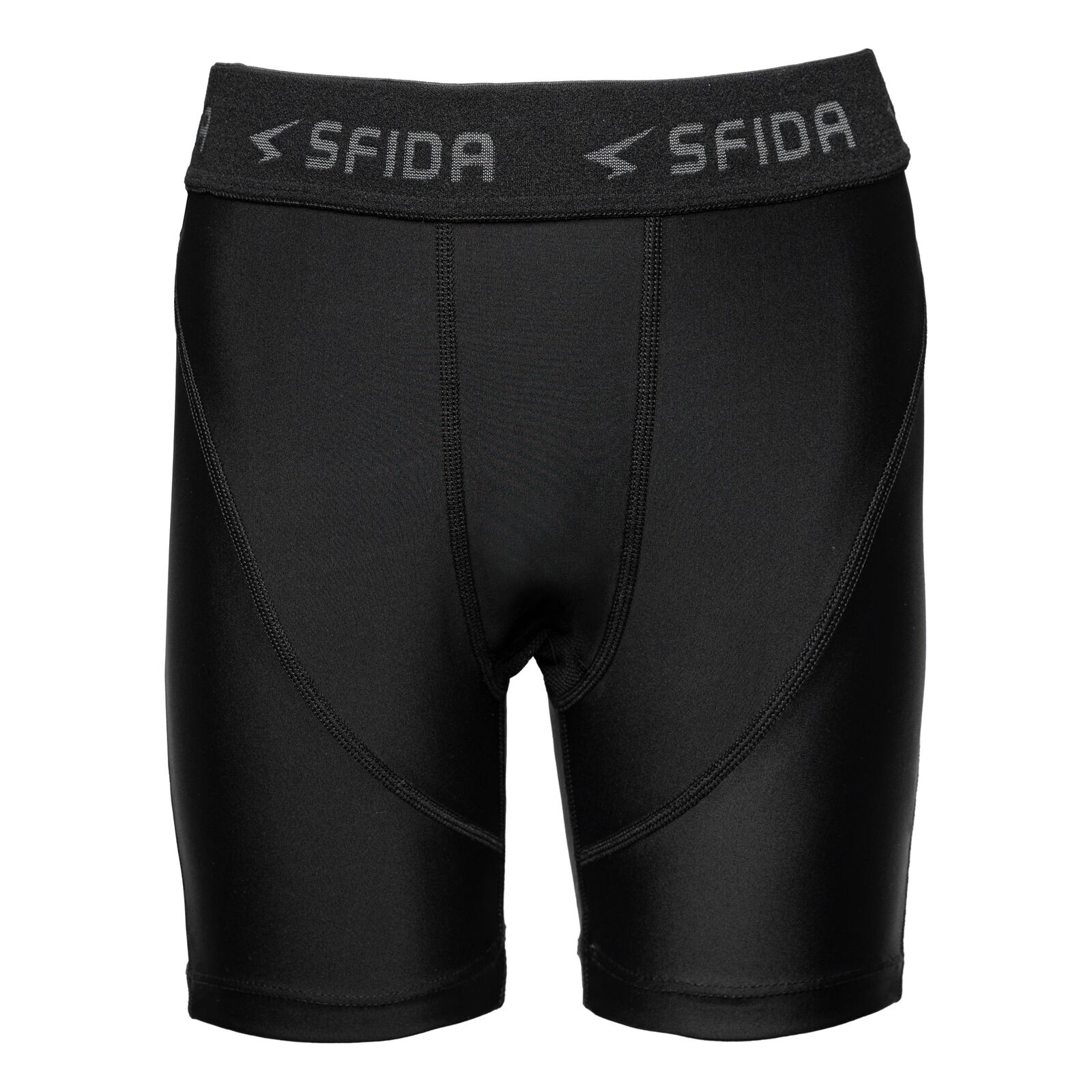 Sfida Boys Compression Half Shorts - Black (Sports Base Layer For Childrens/Kids)-1