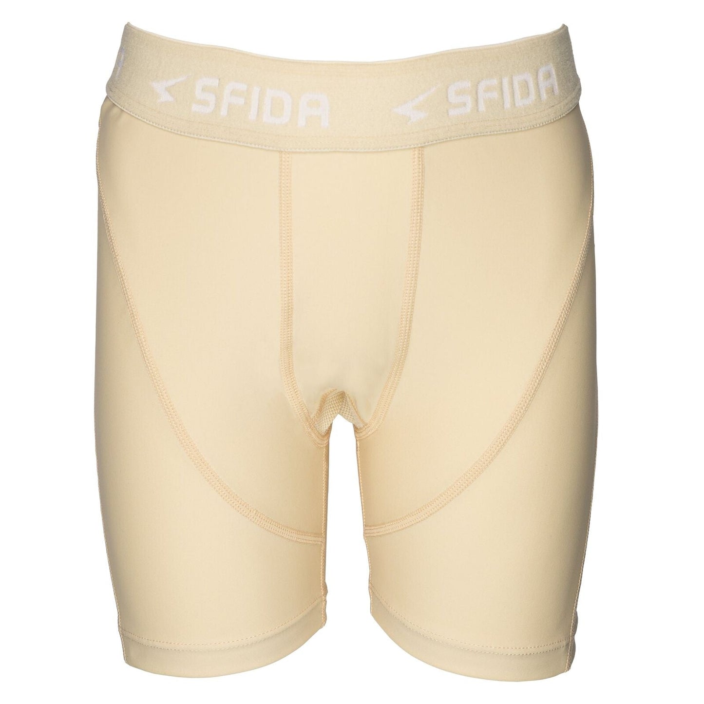 Sfida Boys Compression Half Shorts - Beige (Sports Base Layer For Childrens/Kids)-1