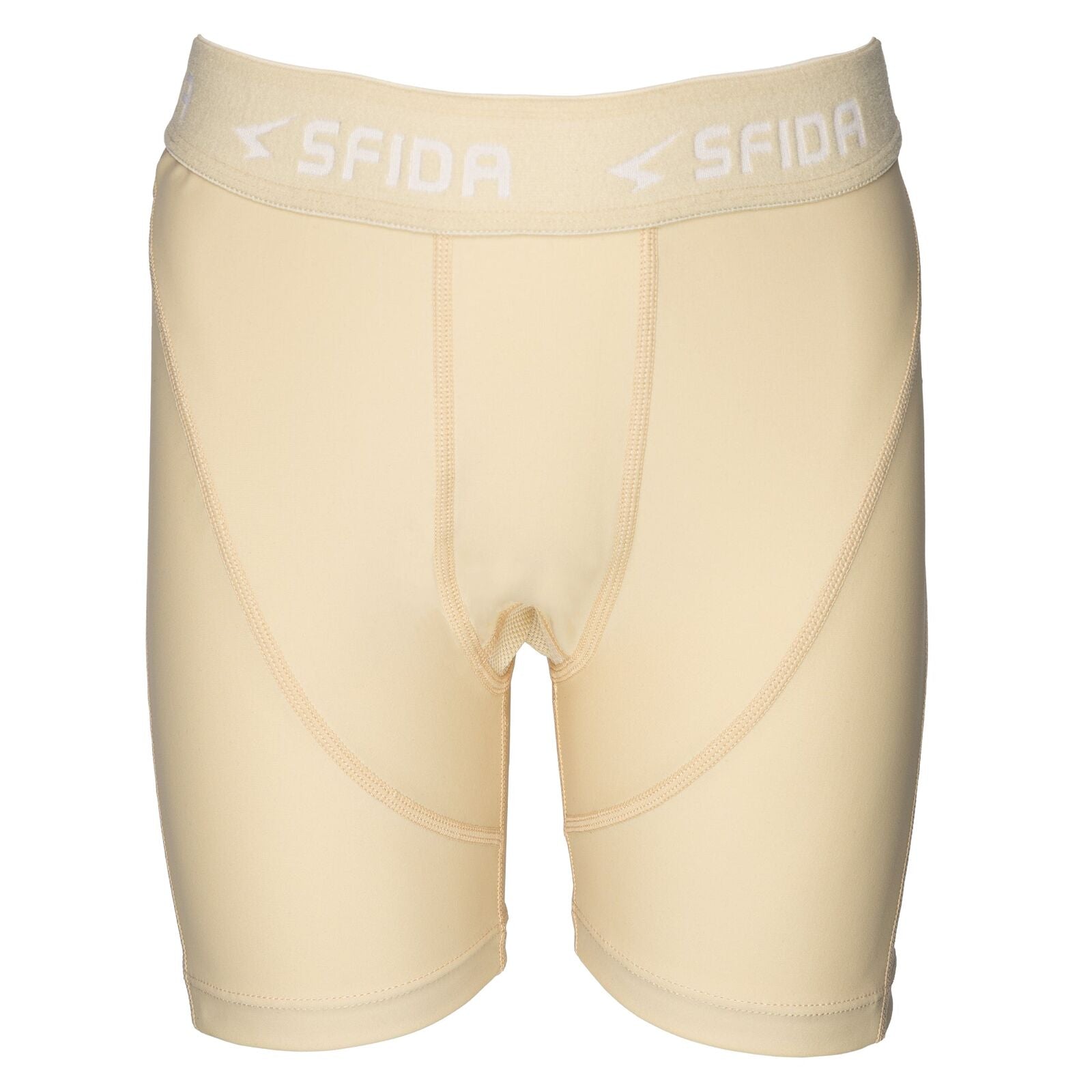 Sfida Boys Compression Half Shorts - Beige (Sports Base Layer For Childrens/Kids)-1