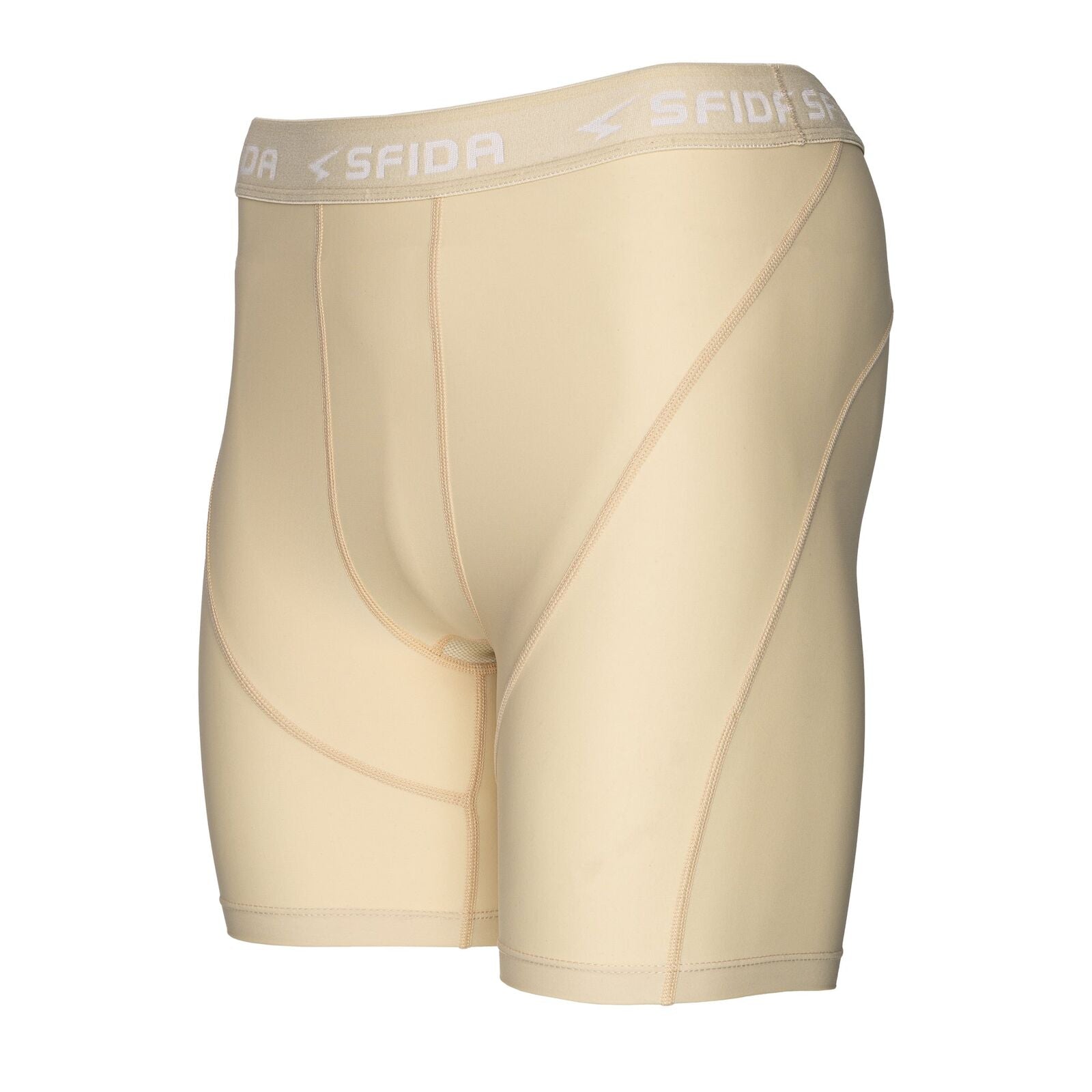 Sfida Mens Compression Half Shorts - Beige (Sports Base Layer)-3