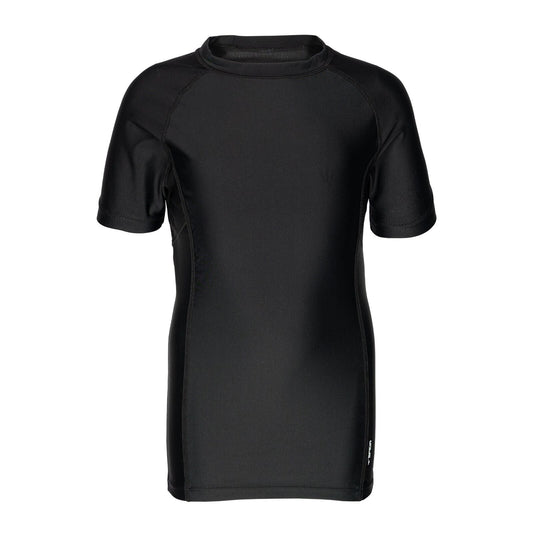 Sfida Boys Compression Base Layer Sports Short Sleeve Shirt Childrens Kids in Black