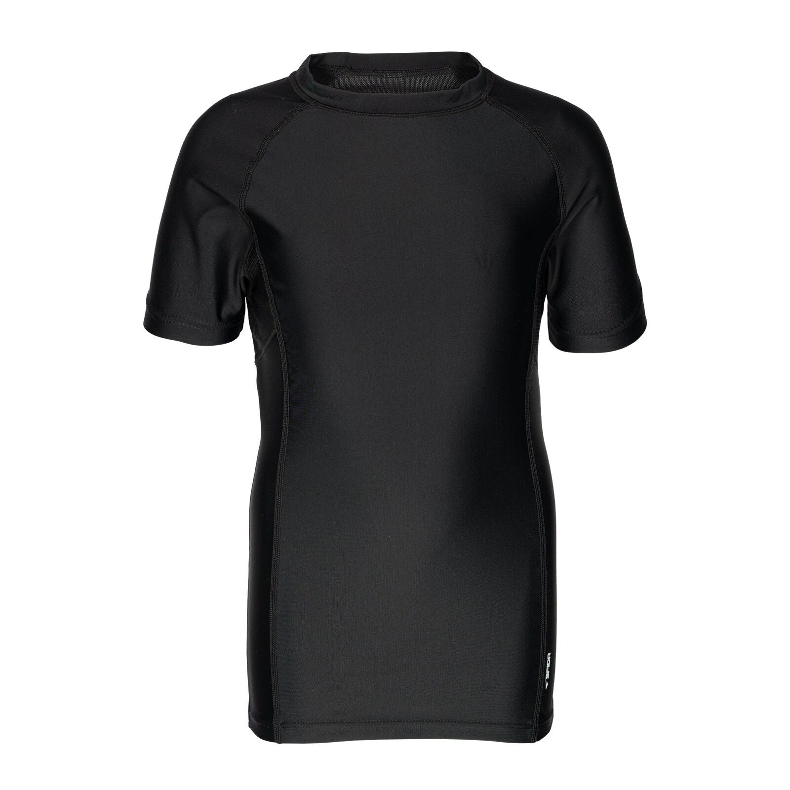 Sfida Boys Compression Short Sleeve T-Shirt - Black (Sports Base Layer For Childrens/Kids)-1