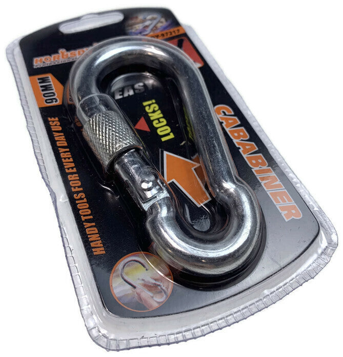 90mm Stainless Steel CARABINER Clip Hook Lockable Mountain Climbing-2