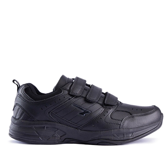 SFIDA Defy Senior Leather V Strap Cross Trainer Shoes Sneakers in Black-0