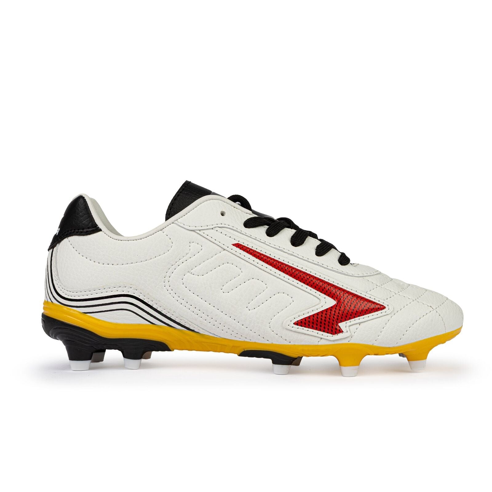 Sfida Legend Team Junior Football Soccer Boots - White/Red/Yellow (Childrens/Kids)-0
