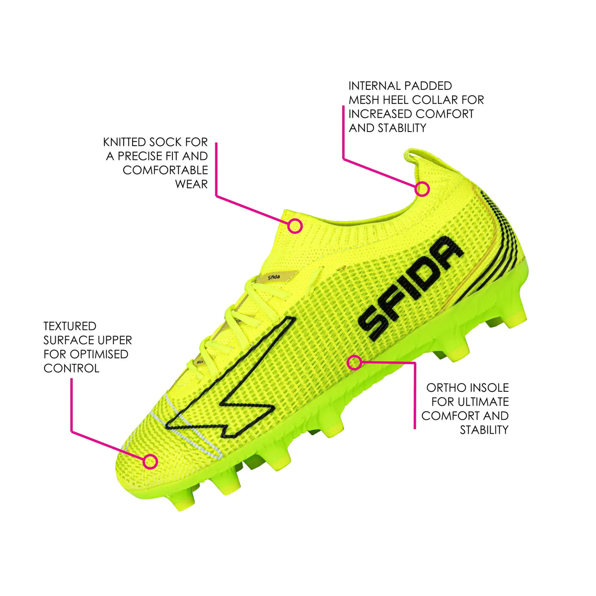 SFIDA Pulse Junior Sock Football/Soccer Boots in Citrus