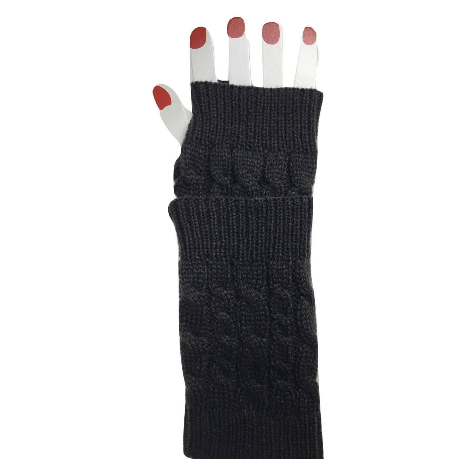 ARM WARMERS Knitted Short Fingerless Gloves Winter Mitten Cover Womens Party-4