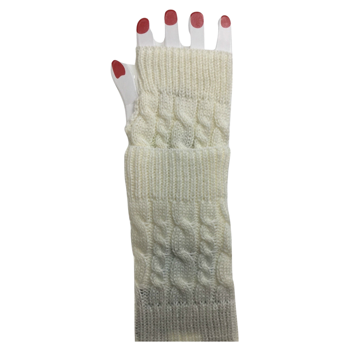 ARM WARMERS Knitted Short Fingerless Gloves Winter Mitten Cover Womens Party-5