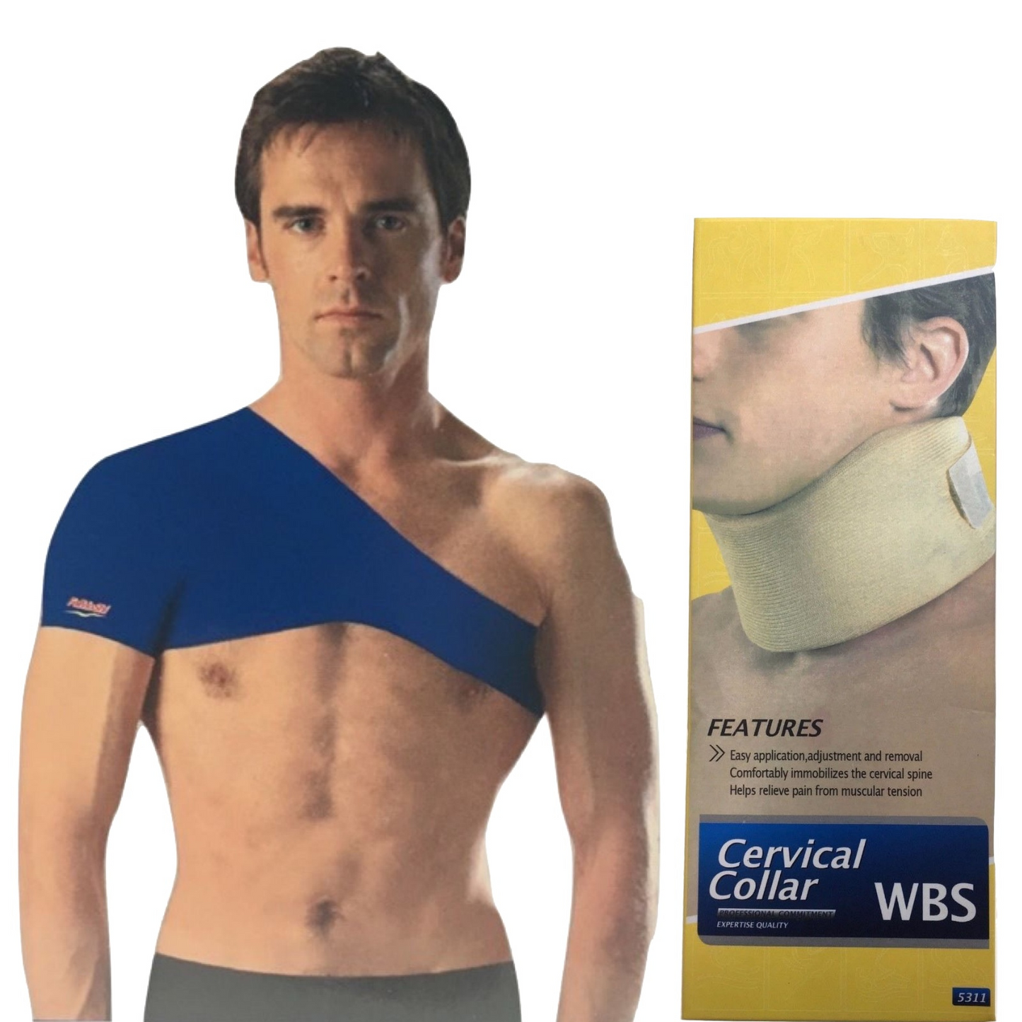 Shoulder Support Brace + Cervical Collar Neck Foam Brace Support Pain Relief-0