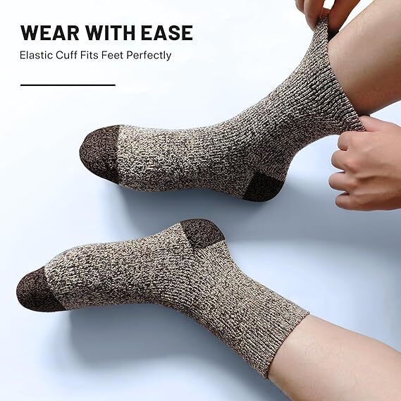 12 Pairs Heavy Duty Wool Blend Work Socks Extra Thick Cushion in Assorted Colours-3