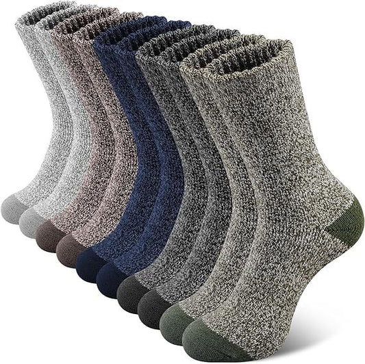 6 Pairs Heavy Duty Wool Blend Work Socks Extra Thick Cushion in Assorted Colours-0