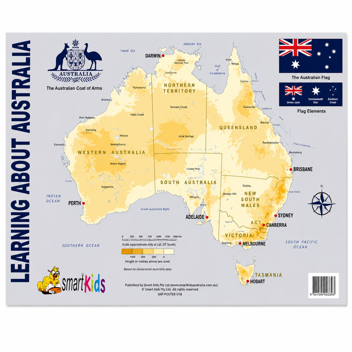 Learning About Australia Educational Poster - A2 Size (Printed in Australia) - Landscape