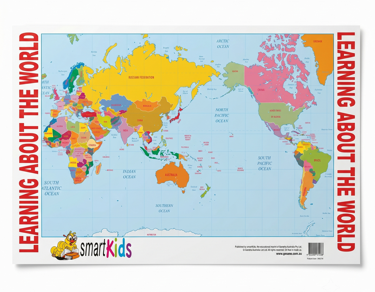 Learning About The World Educational Poster - A2 Size (Printed in Australia) - Landscape