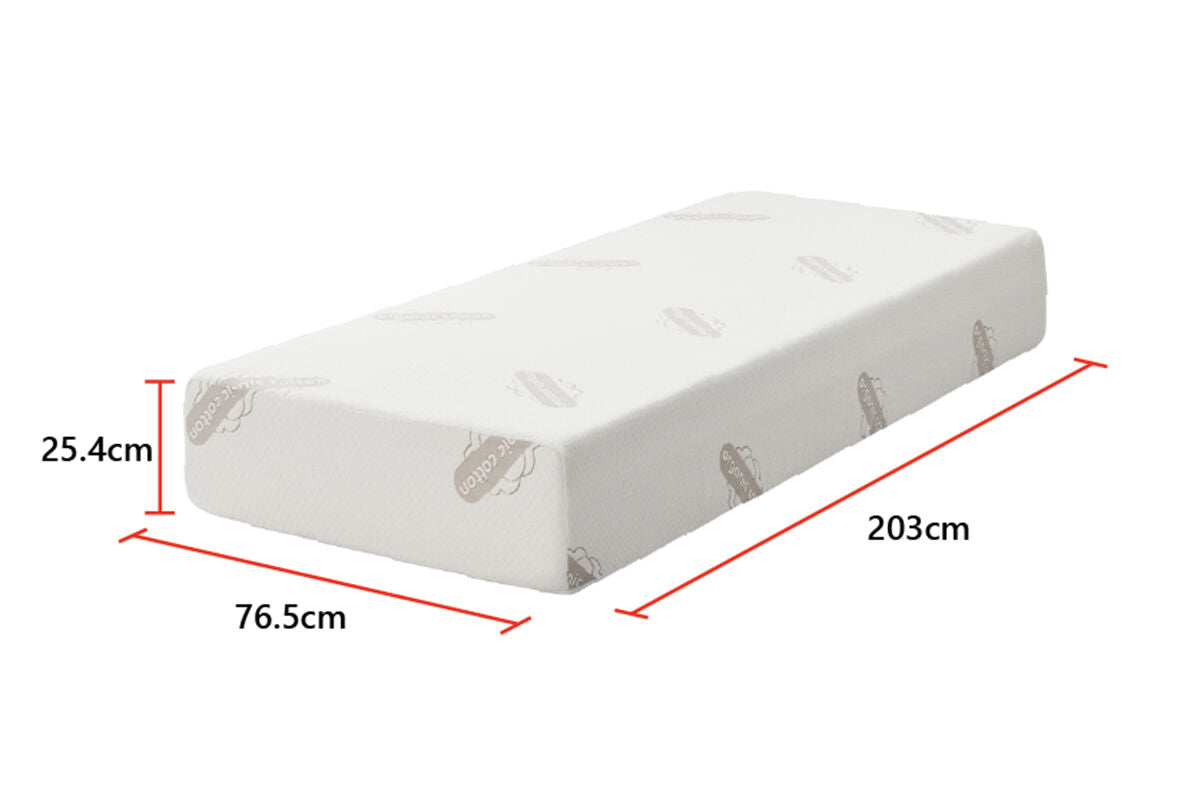 Premium Memory Foam Mattress w/ Organic Cotton Fabric - Half Queen