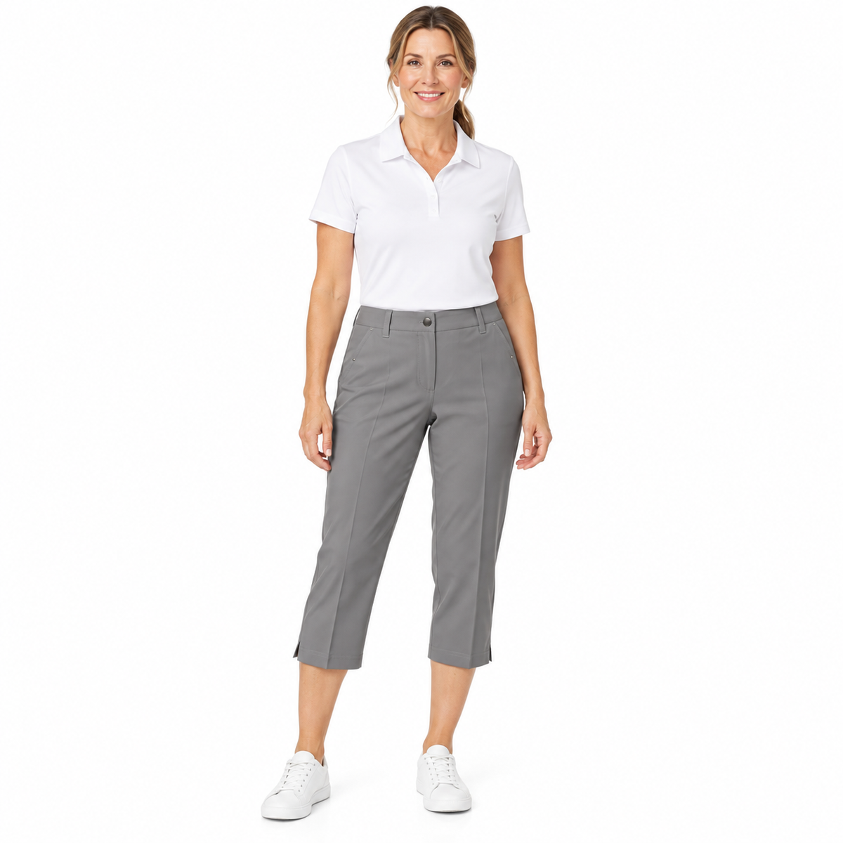 Sporte Leisure Womens Dri-Sporte Stretch 3/4 Tech Pants in Chrome