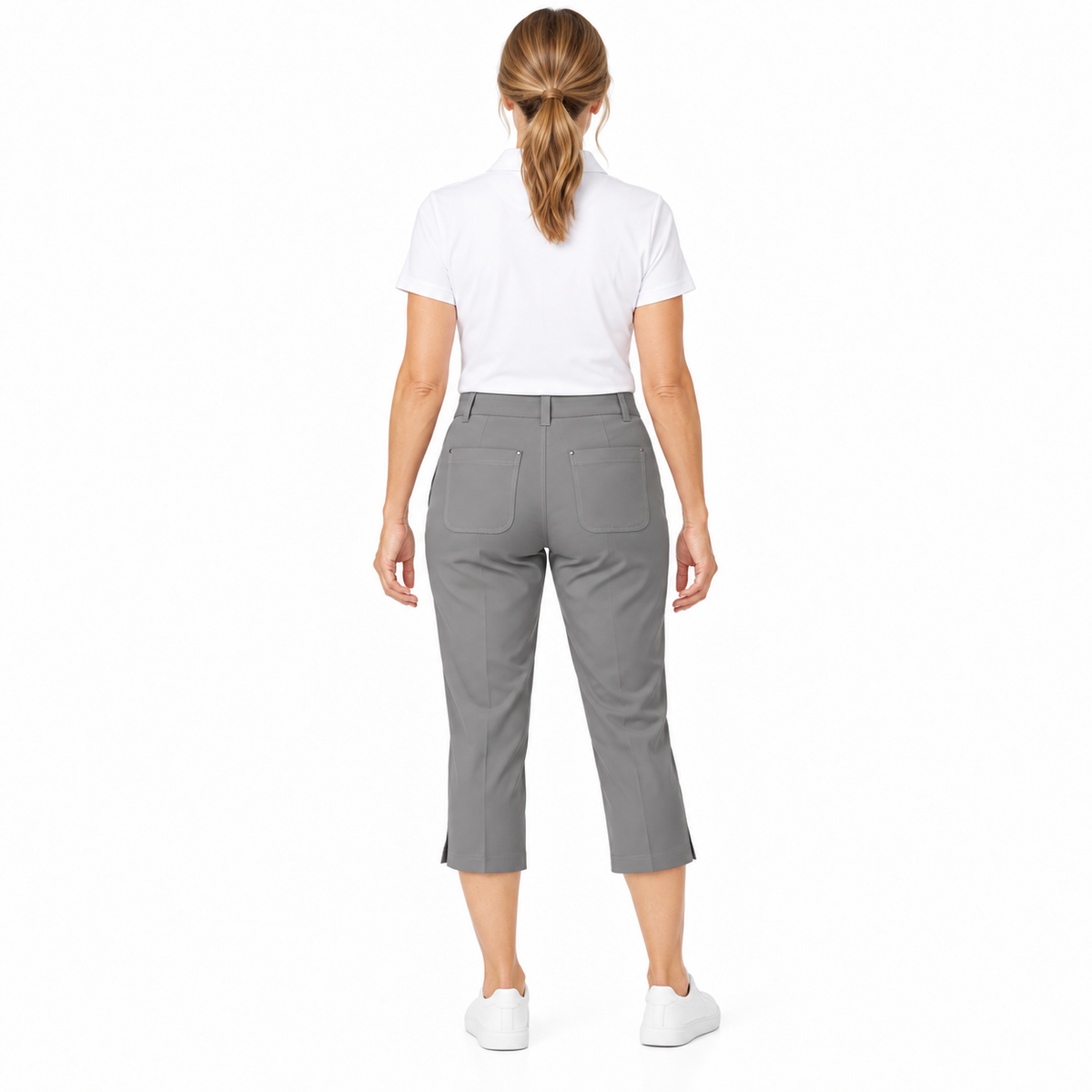 Sporte Leisure Womens Dri-Sporte Stretch 3/4 Tech Pants in Chrome