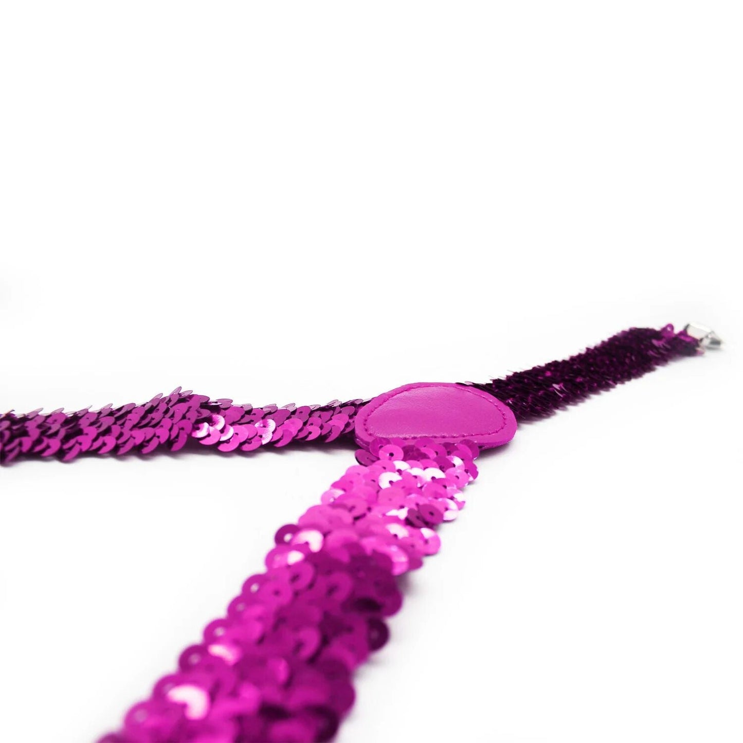 Mens Suspenders Braces Adjustable Strong Clip On Elastic Formal Wedding Slim - Hot Pink (Sequin)