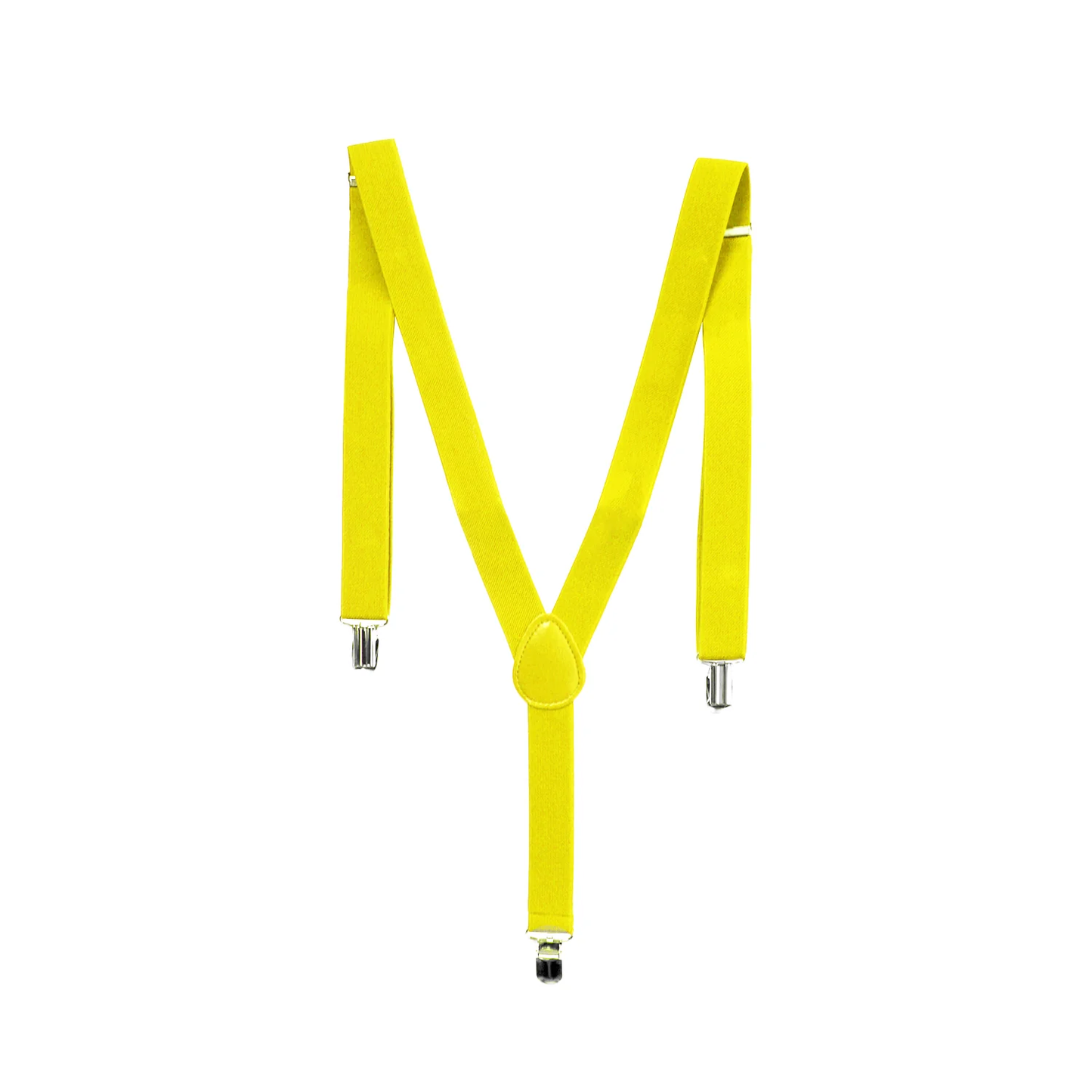 Mens Suspenders Braces Adjustable Strong Clip On Elastic Formal Wedding Slim - Yellow-0
