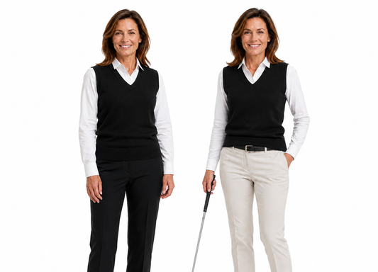 Sporte Leisure Womens 100% Merino Wool Knit Vest in Black