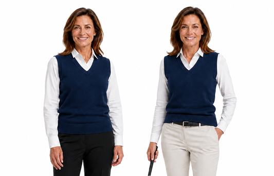 Sporte Leisure Womens 100% Merino Wool Knit Vest in Navy